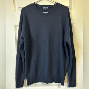 Peter Millar Crown Merino Wool Navy V-Neck Sweater